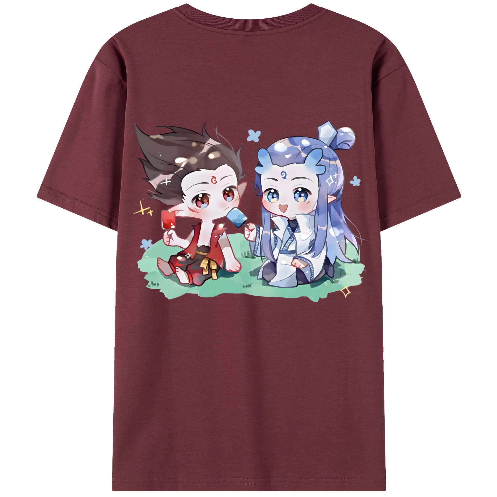 （画像用） Ne Zha 2 ナタ 魔童の大暴れ 綿100％半袖Tシャツ（背面プリント）